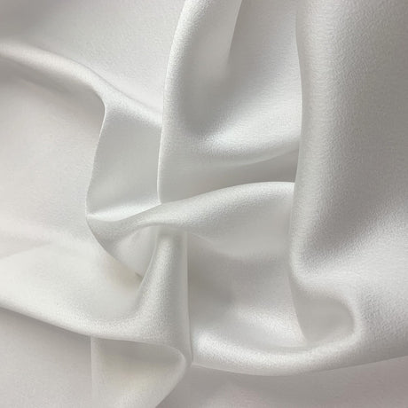 Supreme Soft White Gorgeous Satin Back Crepe Special Occasion Dresses Fold