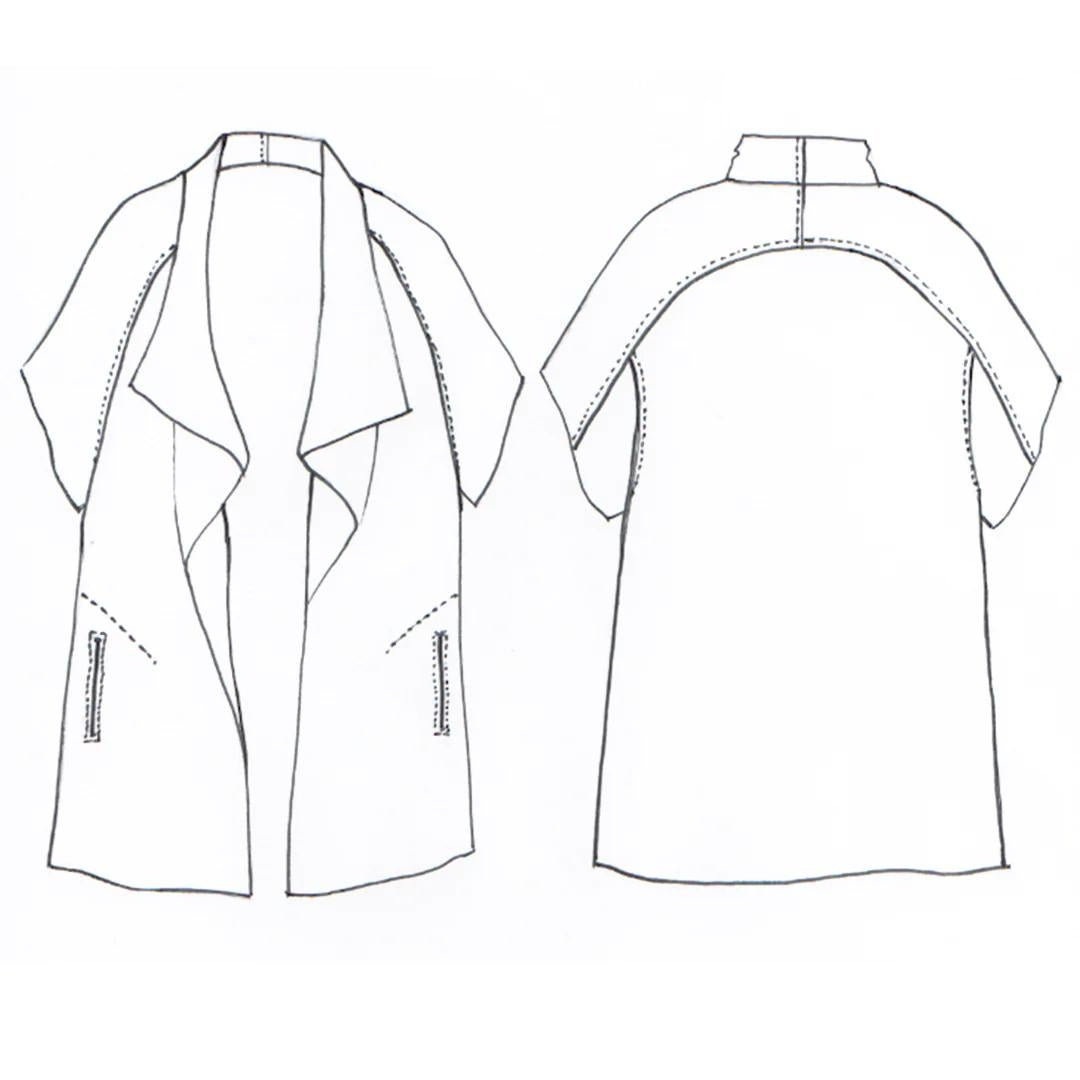 Sydney Jacket Pattern Tessuti Sketch