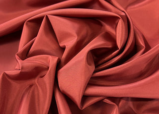 Taffeta Dressmaking Fabric Plain Taffy Vermilion Rev
