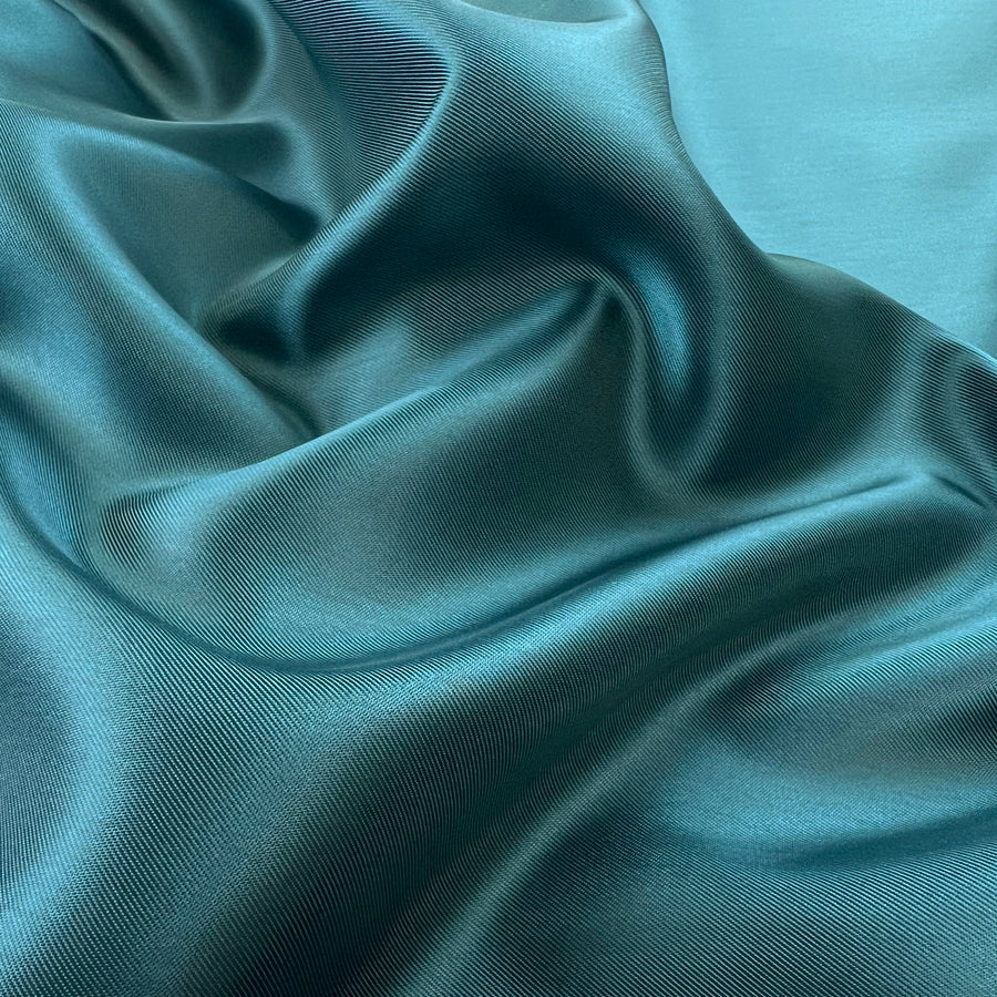 Teal Twill Lining Acetate Viscose Fabric
