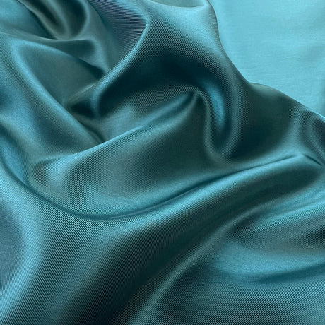 Teal Twill Lining Acetate Viscose Fabric