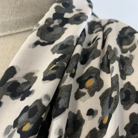 Tencel Lawn Timeless Sustainably Sourced Lawn Fabric Abstract Animal Print Black Cream Neck