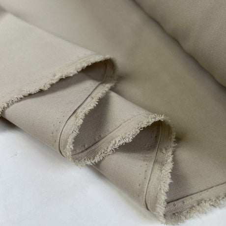 Terna Polyester Elastane Sand Plain Stretch Woven Portuguese Suiting Fabric Fold
