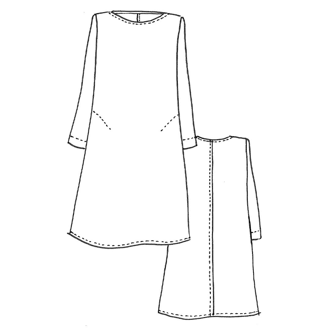 Tessuti Bella Dress Pattern Sketch
