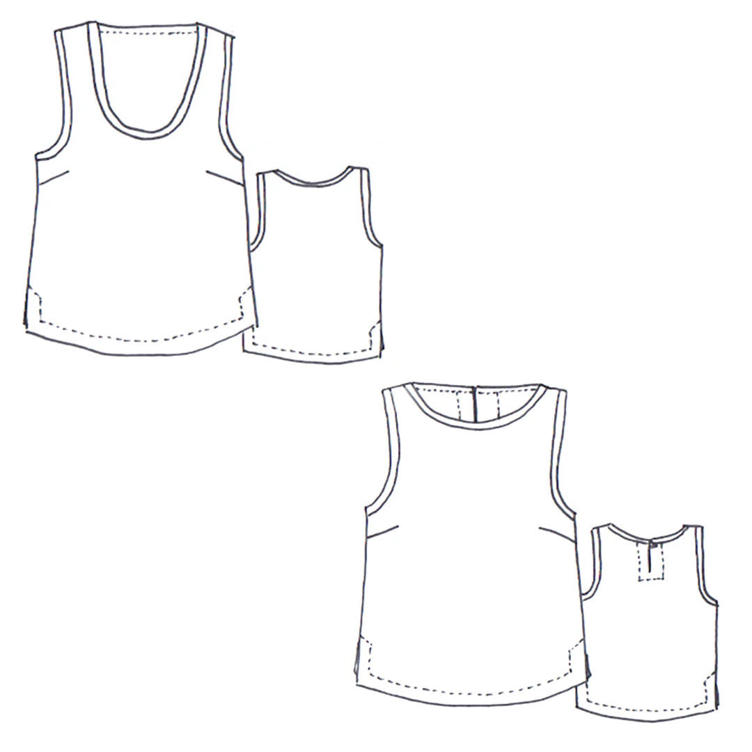 Tessuti Kate Top Sewing Pattern Sketch