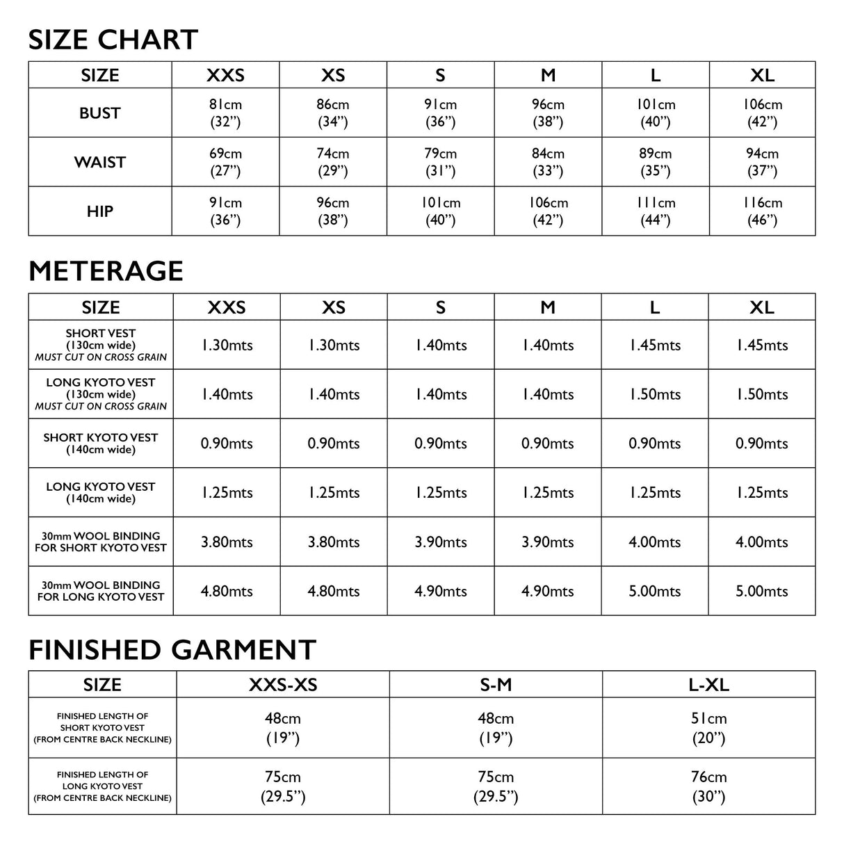 Tessuti - Kyoto Vest Sewing Pattern (UK XXS-XL)