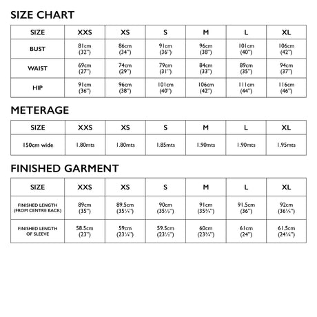 Tessuti Megan Longline Cardigan Pattern Uk Xxs Xl Size Cha