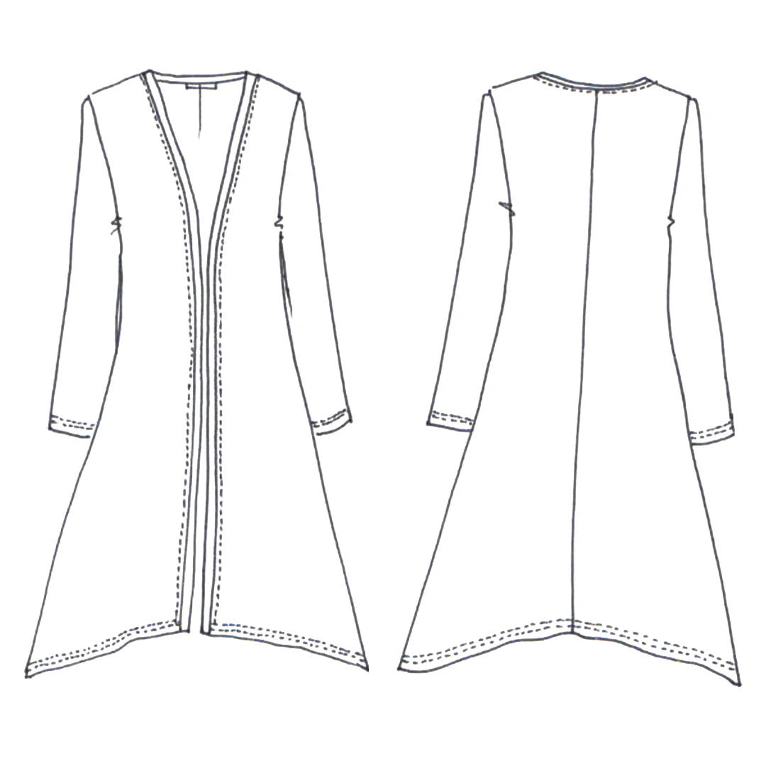 Tessuti - Megan Longline Cardigan Pattern (UK XXS-XL)