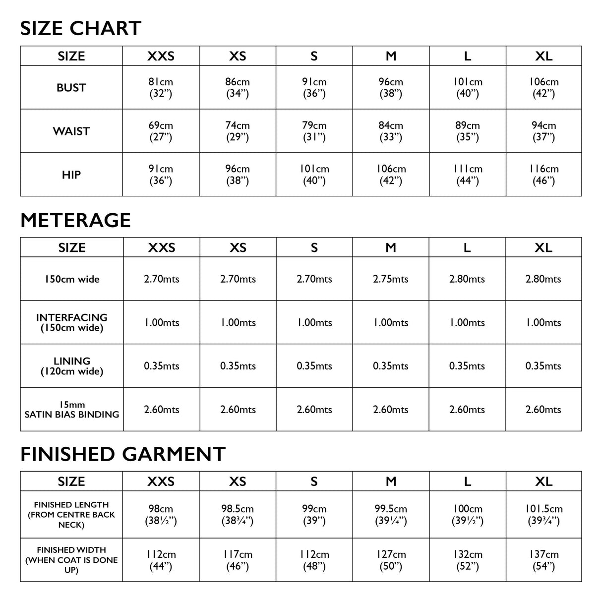 Tessuti - Soho Coat Sewing Pattern (UK XXS-XL)