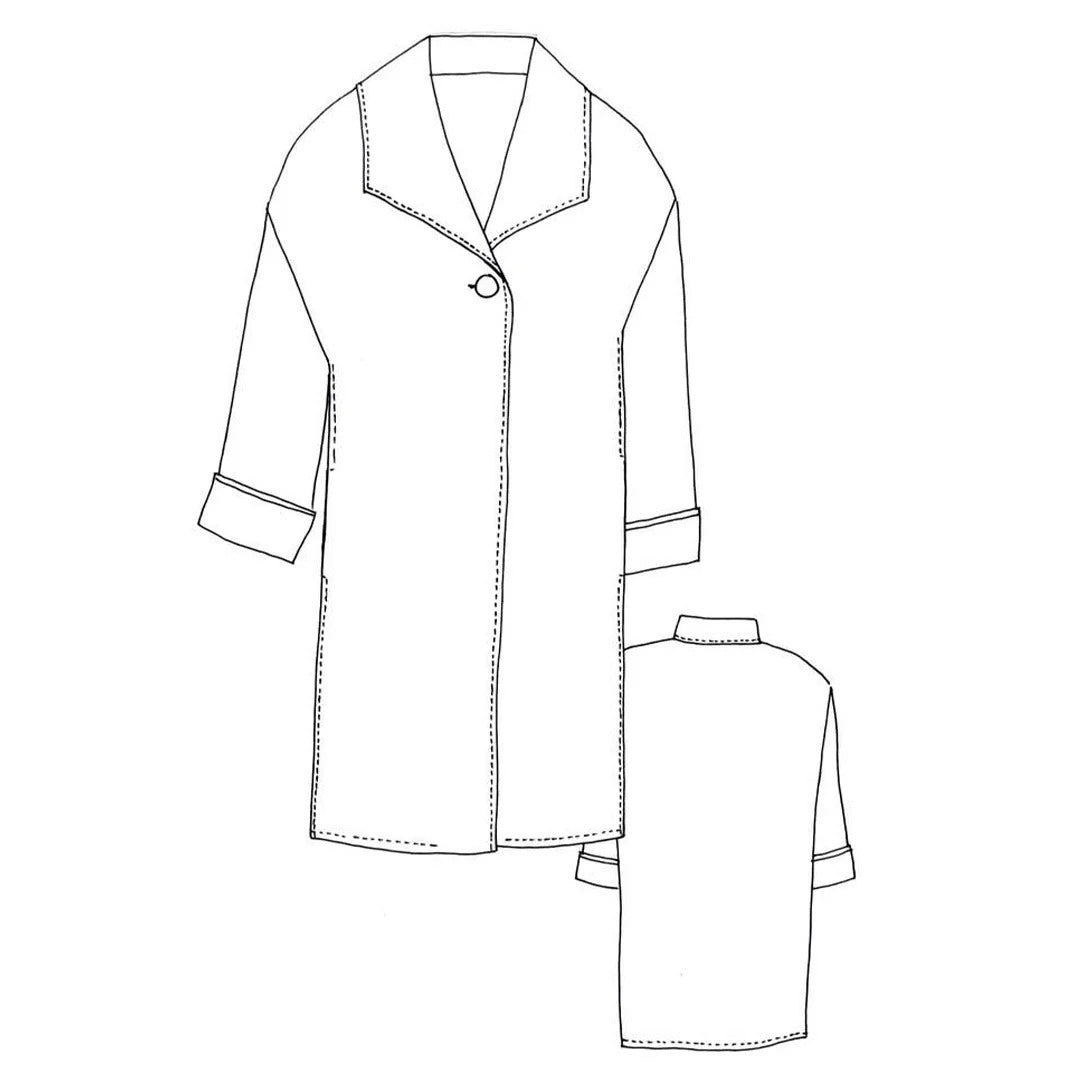 Tessuti Soho Coat Sewing Pattern Uk Xxs Xl Sketch