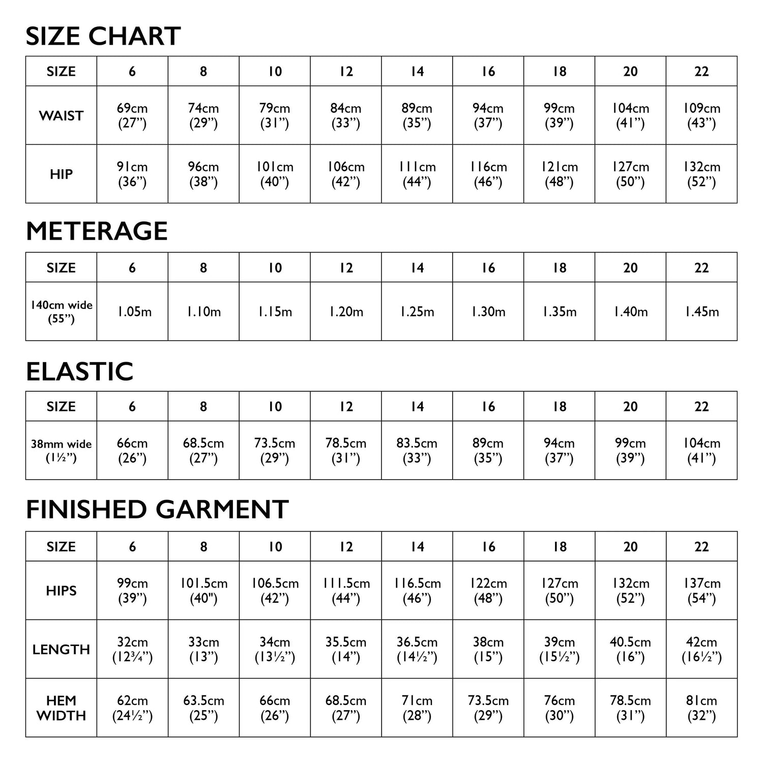 Tessuti - Sonia Shorts Sewing Pattern (UK 6-22)