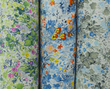 Pima Cotton Lawn - The Garden Of Shakespeare - Blue & Orange