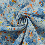 Pima Cotton Lawn - The Garden Of Shakespeare - Blue & Orange