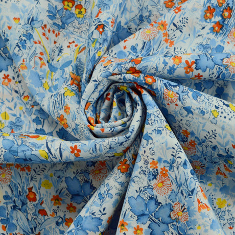 The Garden Of Shakespeare Cotton Lawn Blue Fabric Cud Copy