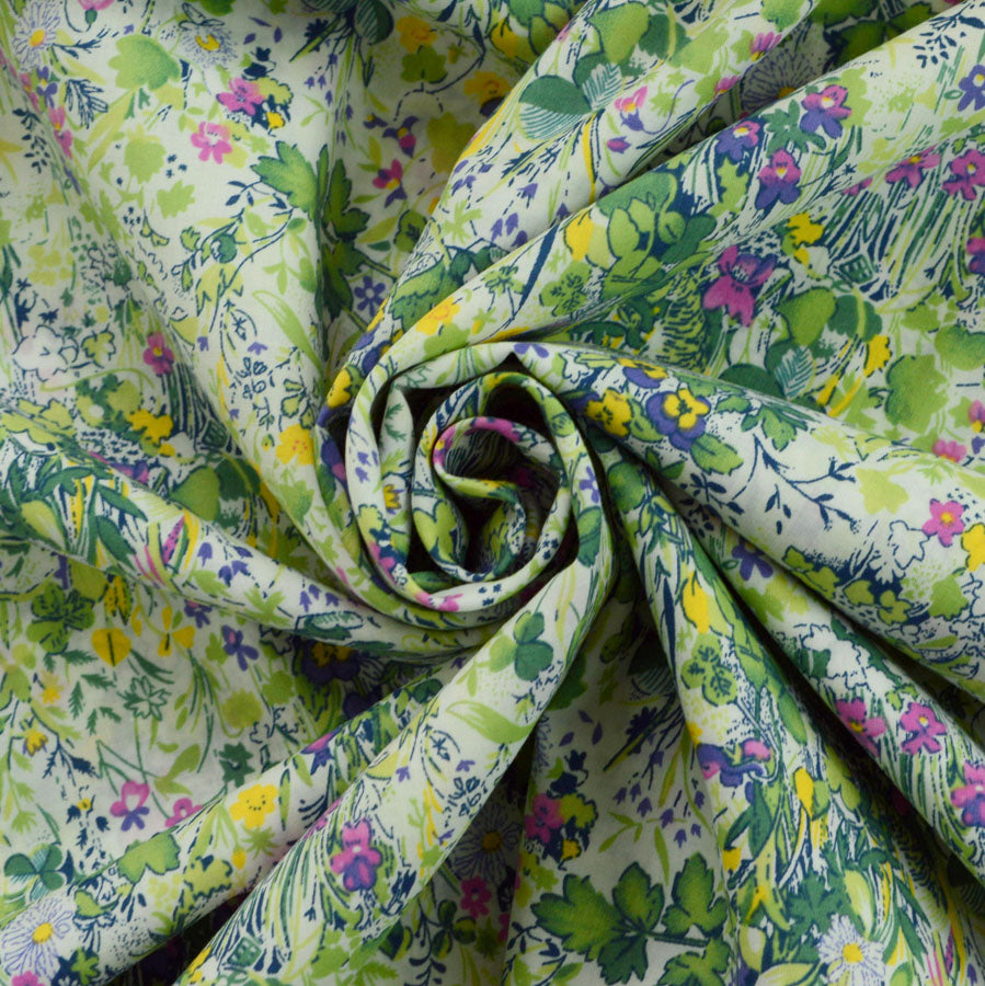 Pima Cotton Lawn - The Garden Of Shakespeare - Green