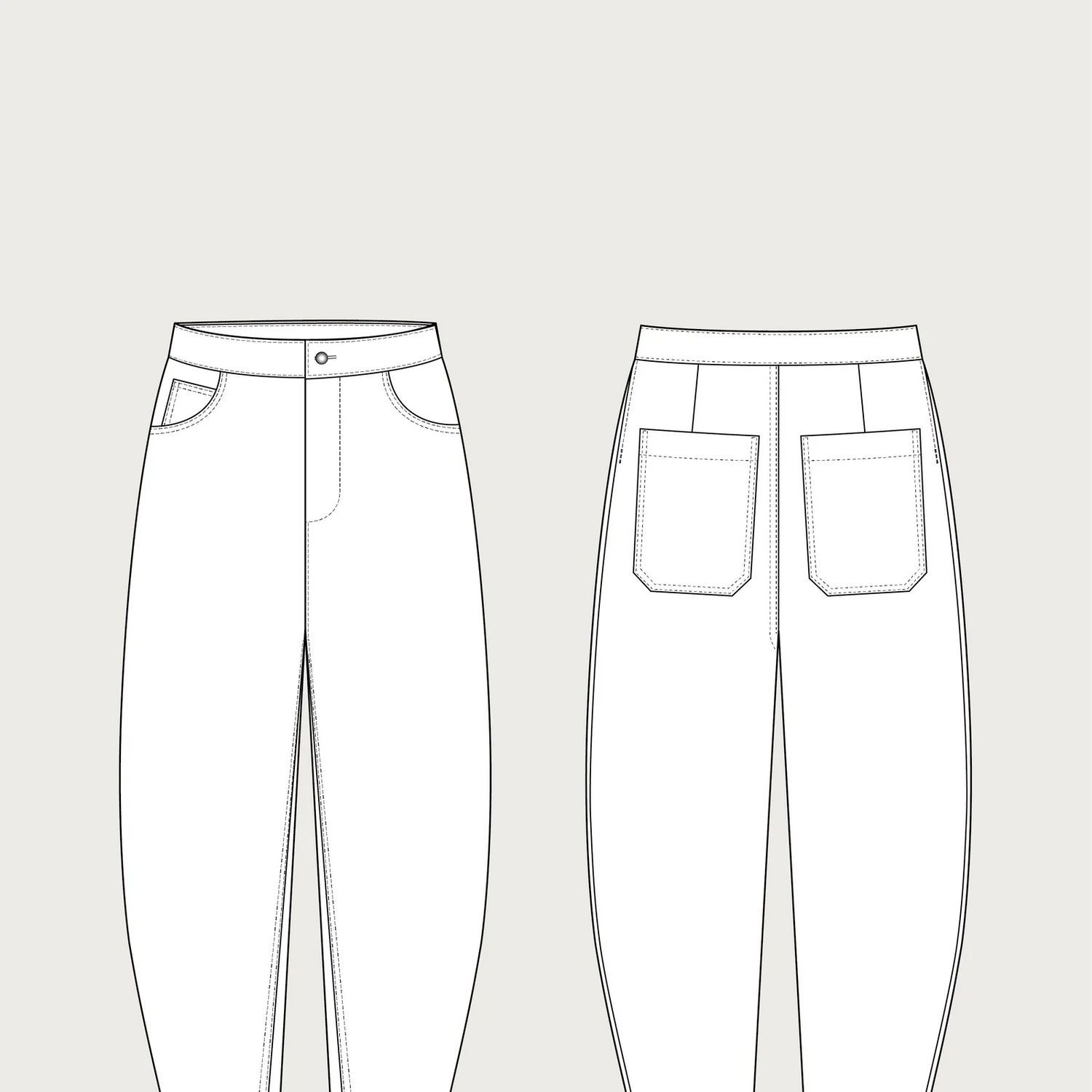 The Assembly Line - Barrel Leg Trousers Pattern