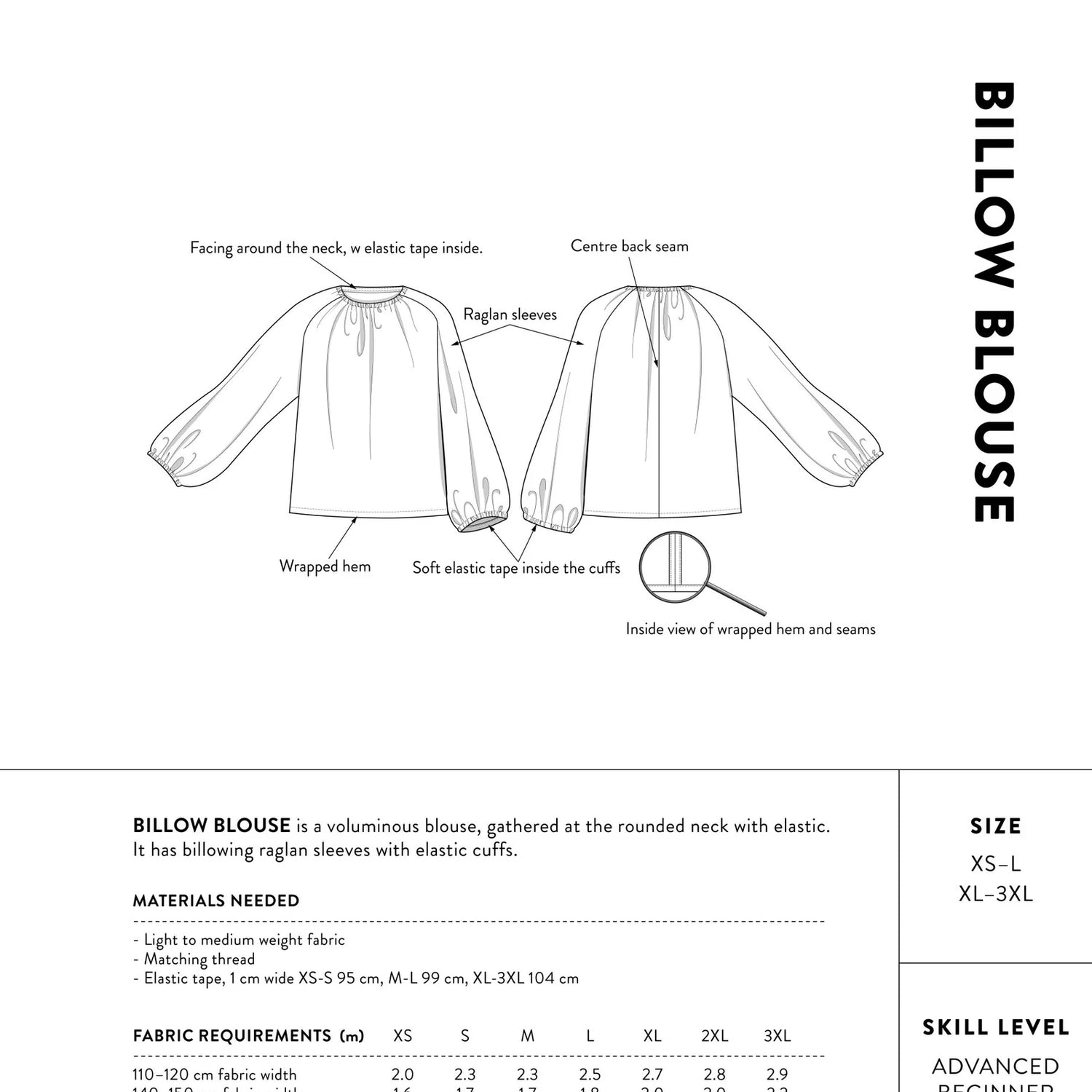 The Assembly Line Billow Blouse Pattern Back