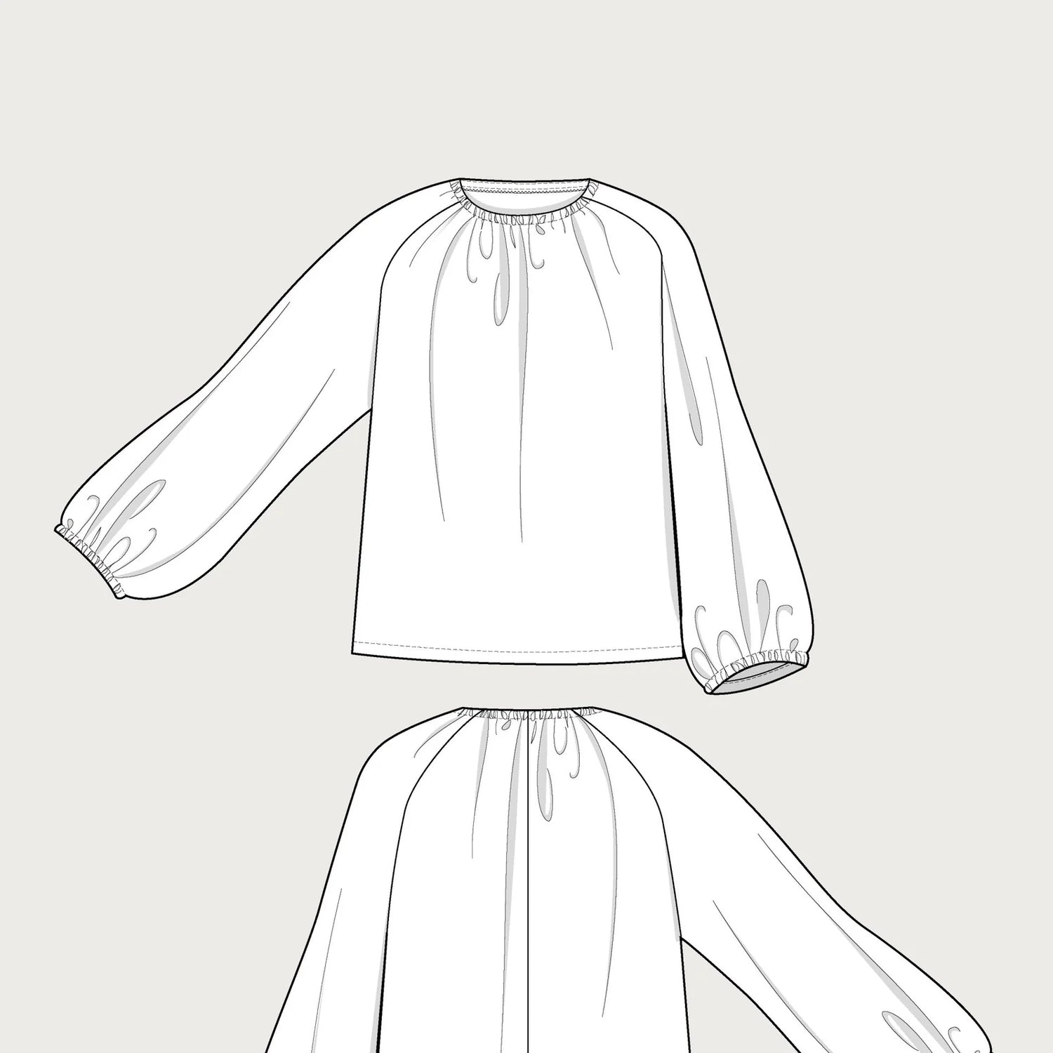 The Assembly Line Billow Blouse Pattern Sketch