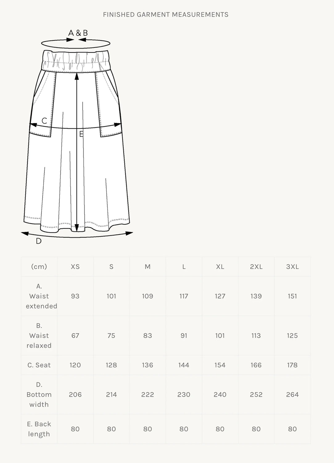 The Assembly Line - Elastic Waist Maxi Skirt Pattern (Sizes XS-3XL)