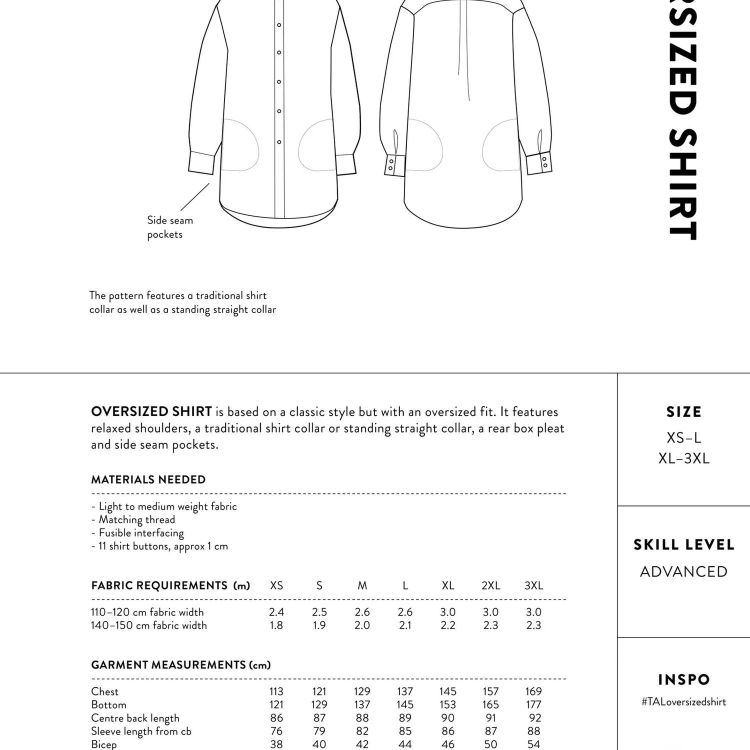 The Assembly Line - Oversized Shirt Pattern