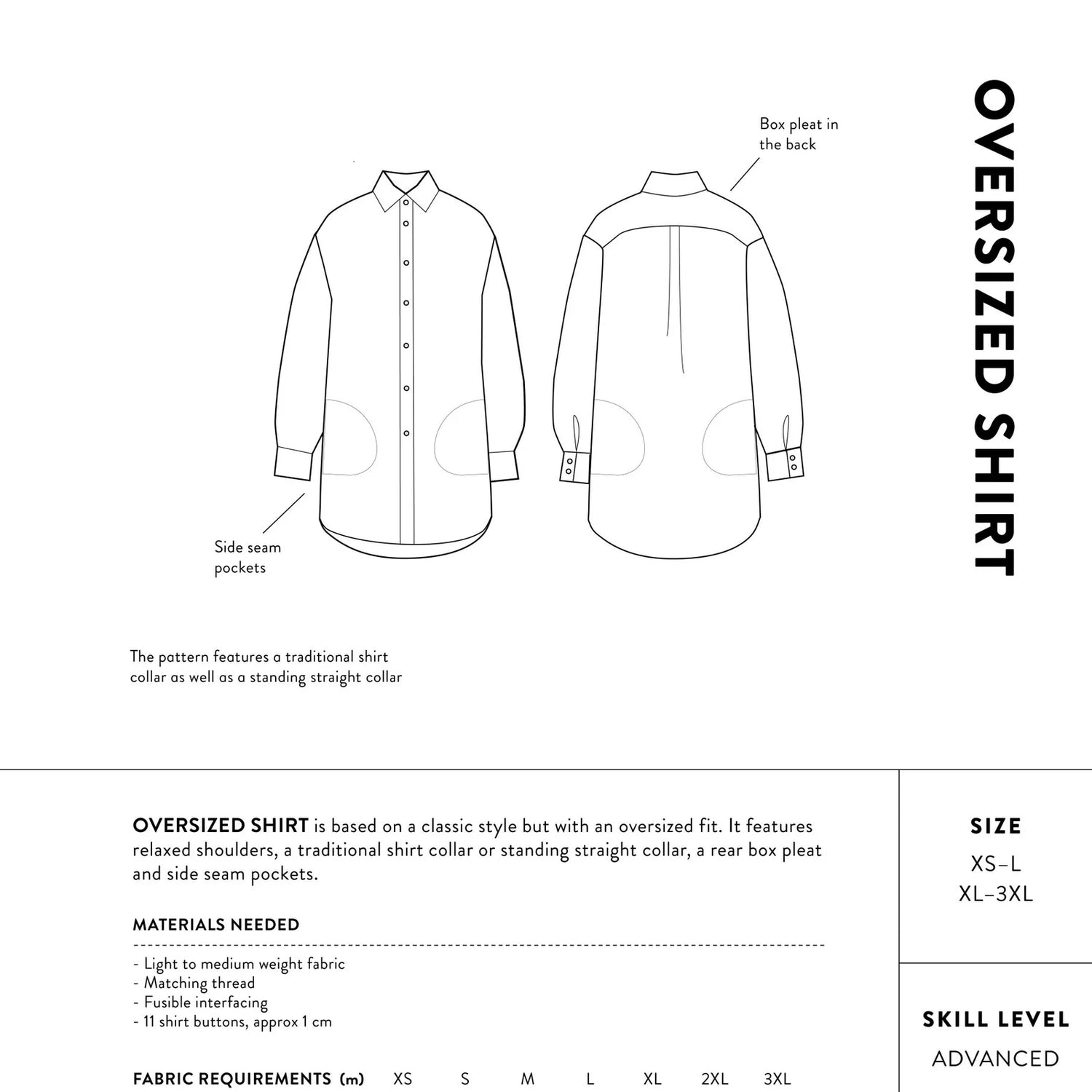 The Assembly Line Oversized Shirt Pattern Back