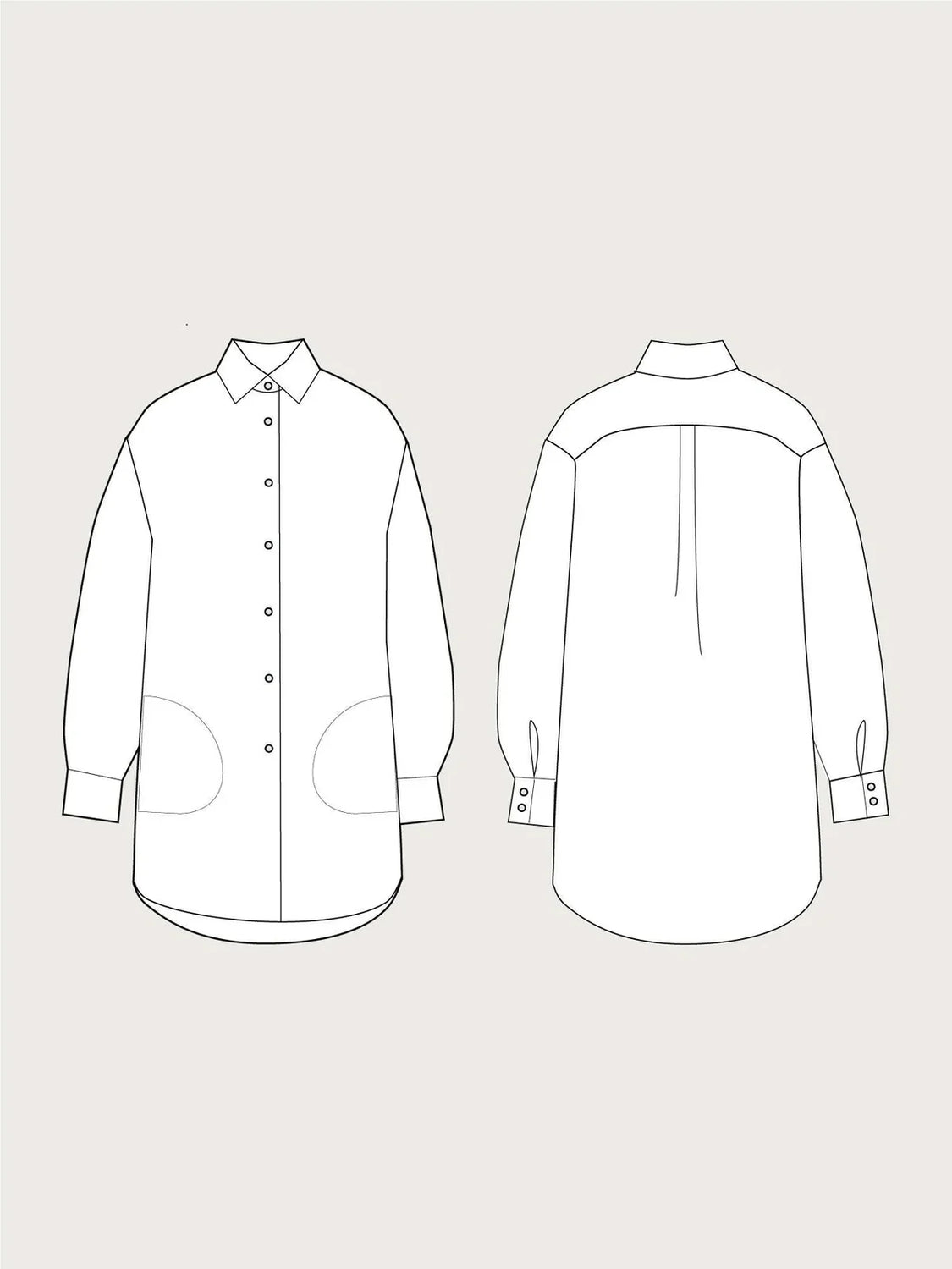 The Assembly Line Oversized Shirt Pattern Sketch