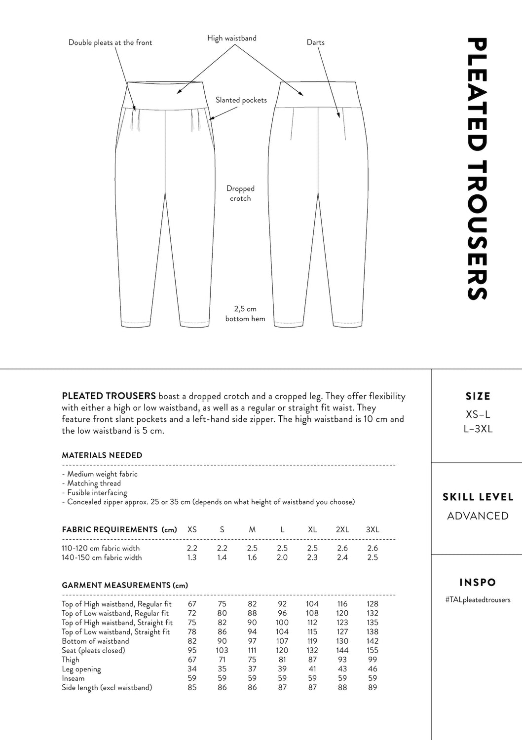 The Assembly Line - Pleated Trousers Pattern