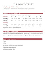 The Avid Seamstress - Everyday Shirt Pattern (UK 6-22)