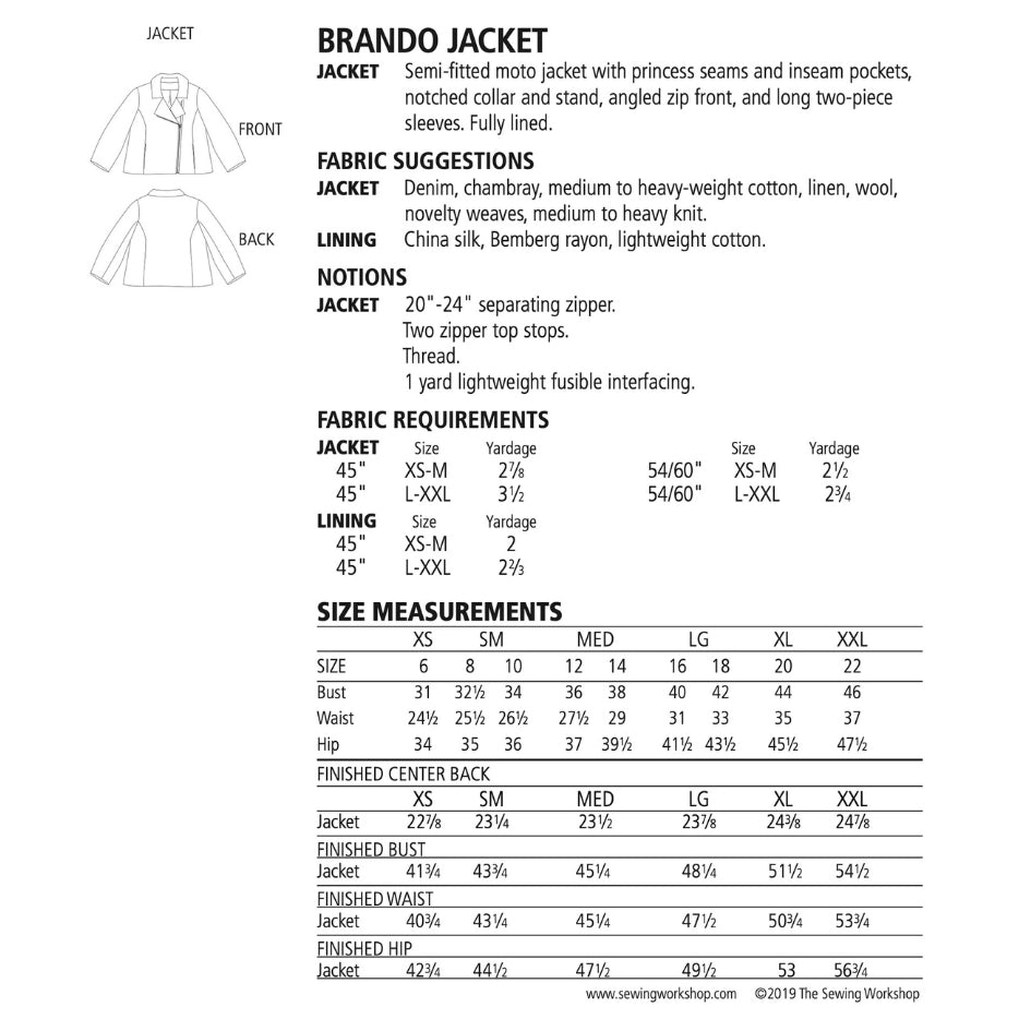 The Sewing Workshop - Brando Jacket Pattern