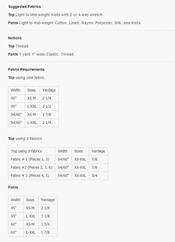 The Sewing Workshop - Picasso Top & Pants Pattern