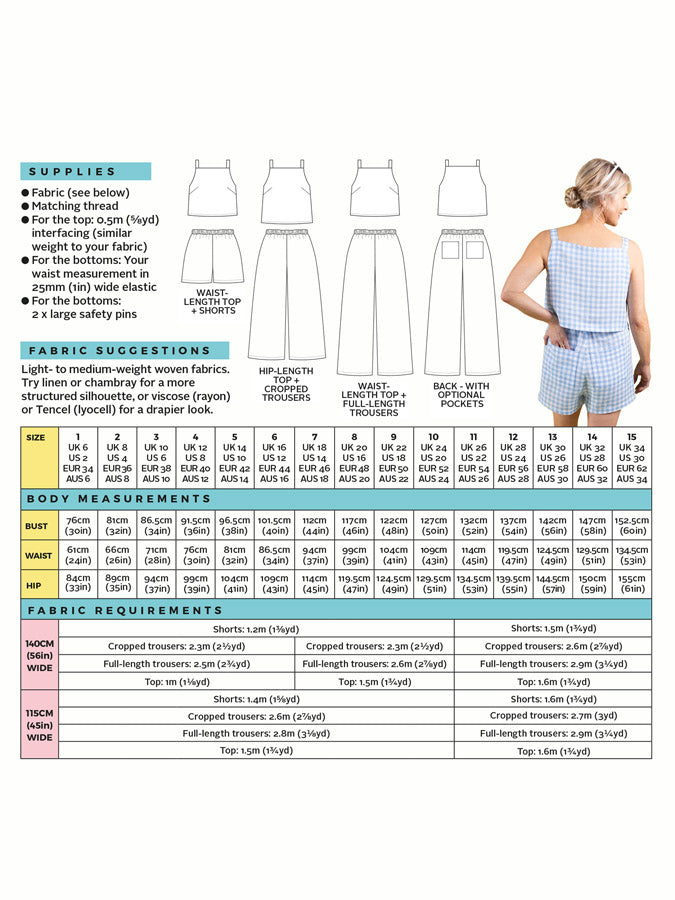 Ord Pattern Esti Top & Trouser Co-ord Sewing Pattern | Tilly and the Buttons ...