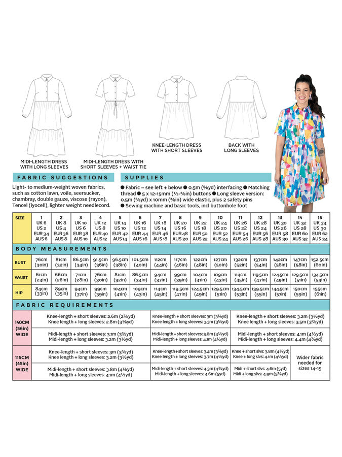Tilly and the Buttons - Lyra Shirt Dress Pattern (UK 6-34)