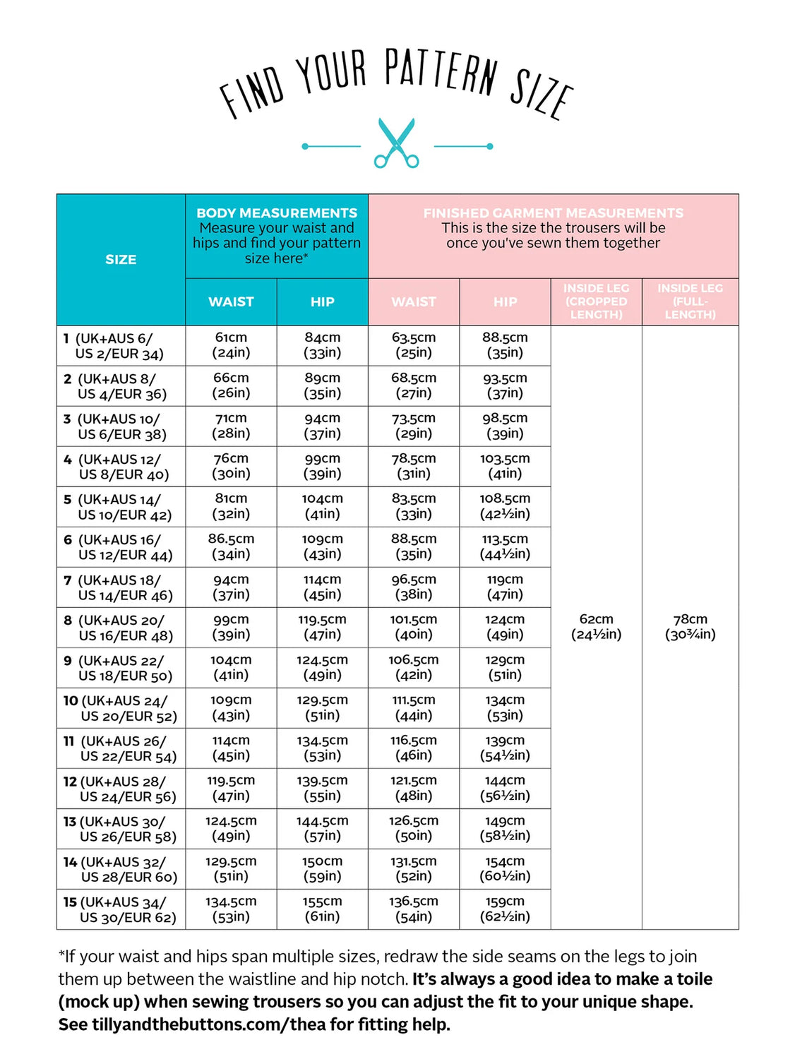 Tilly and the Buttons - Thea Trousers Pattern (UK 6-34)