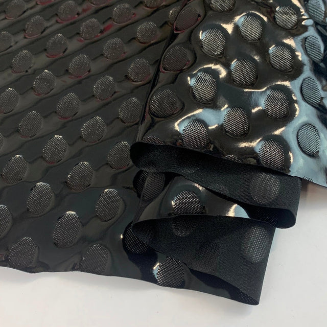 Time Warp Ex Designer Large Shiny Black Dots Polyester Spandex Fold 2