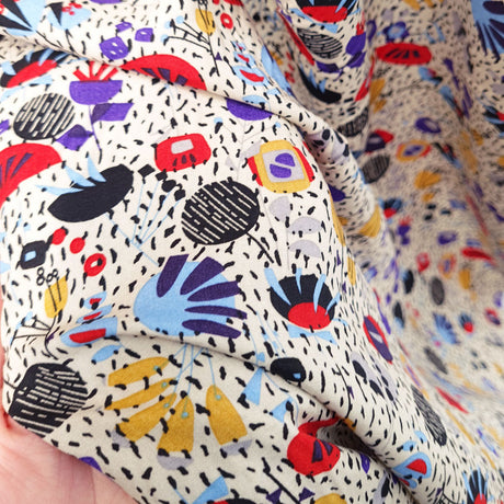 Tinker Kandin Sky Viscose Abstract Dress Fabric Close Up