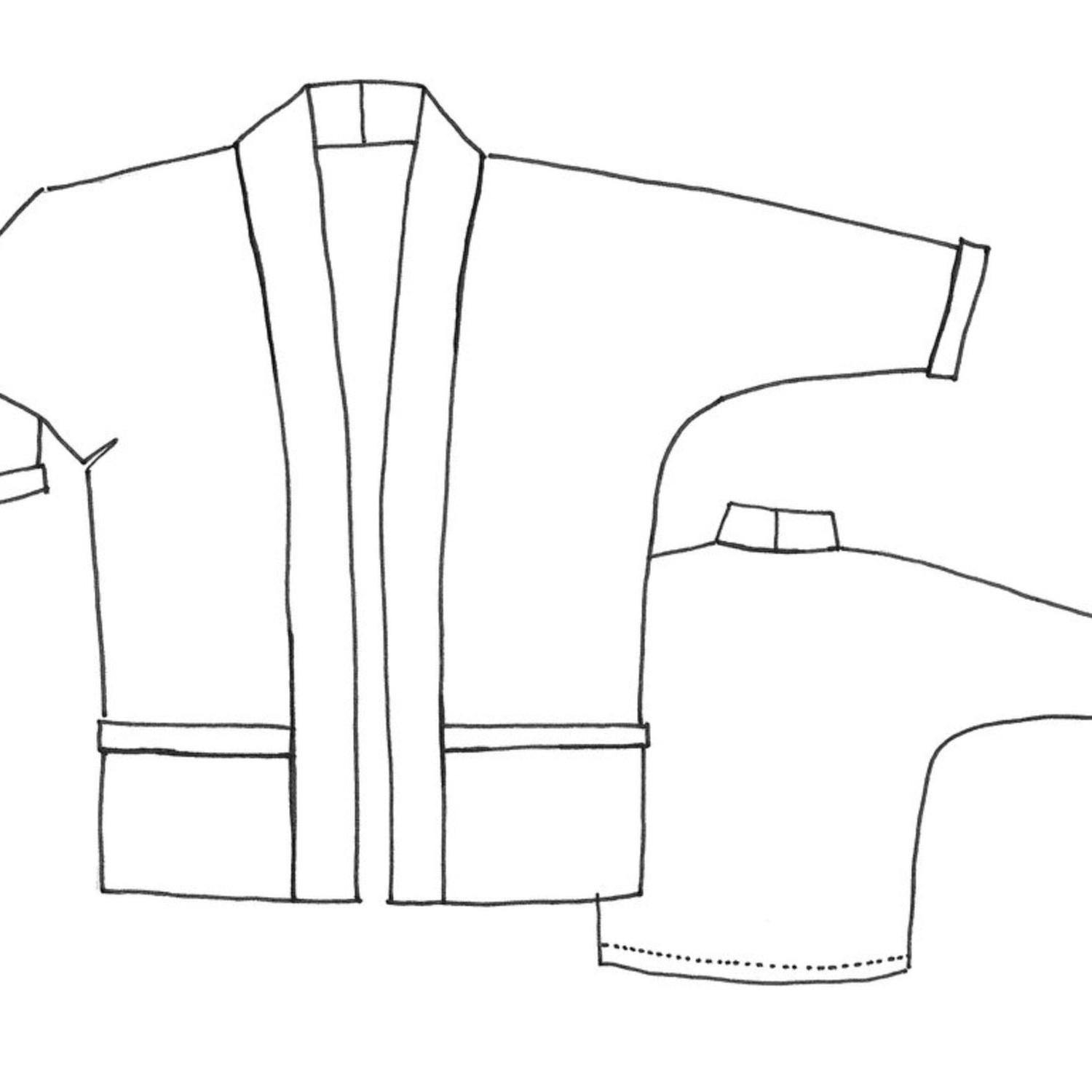 Tokyo Jacket Pattern Tessuti Sketch