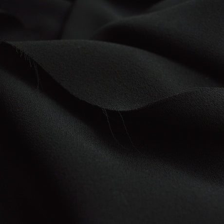 Triple Crepe Black Black Polyster Heavy Triple Crepe Dress Fabric Cu