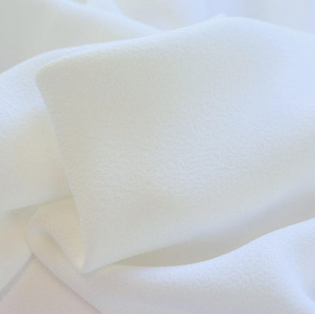 Triple Crepe White Polyester White Triple Crepe Dress Fabric Cu