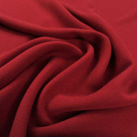 Triple Crepe Killer Red Polyester Plain Dress Fabric