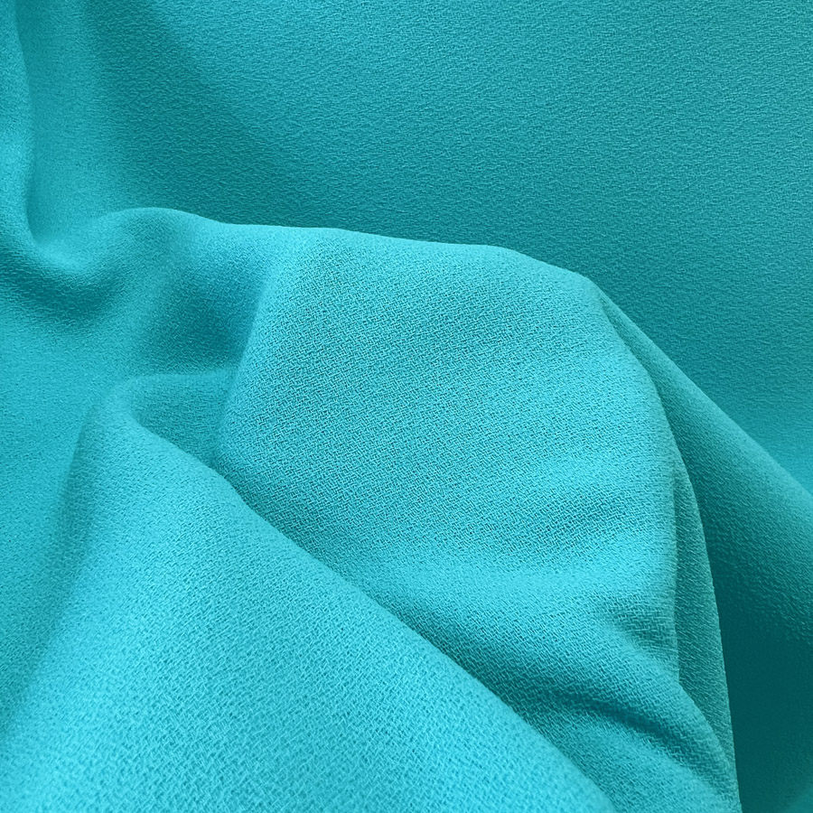 Triple Crepe Turquoise Blue Polyester Dress Fabric Cu 1Dd66D2E De6B 4389 8188 Fa77D453911B