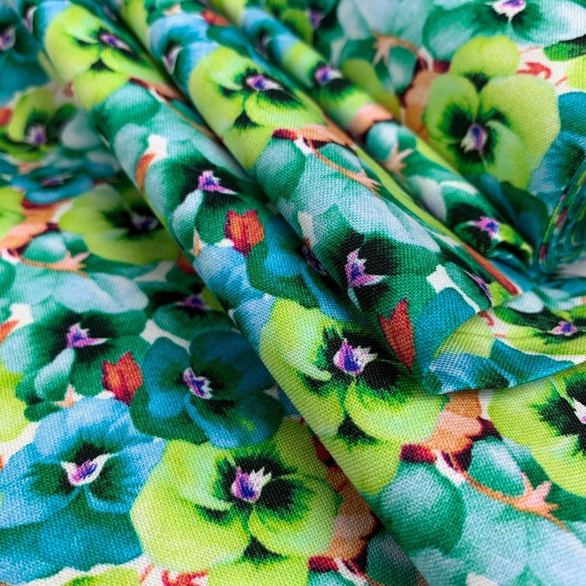Remnant - Cotton - Pansie - Green (1.35m)