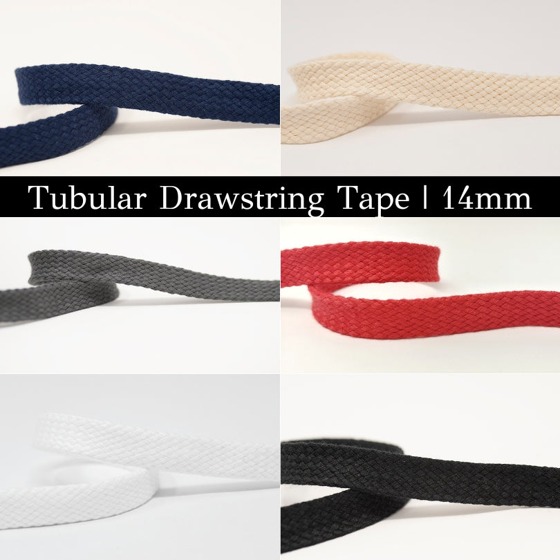 Tubular Drawstring Tape - All Colours (14mm)
