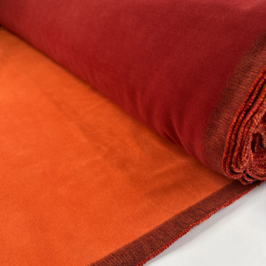 Two Faced Red Orange Cotton Double Sided Su