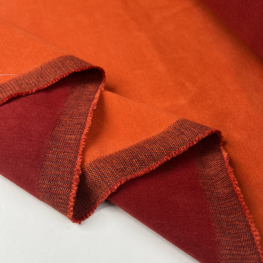 Two Faced Red Orange Cotton Double Sided Suiting F 2