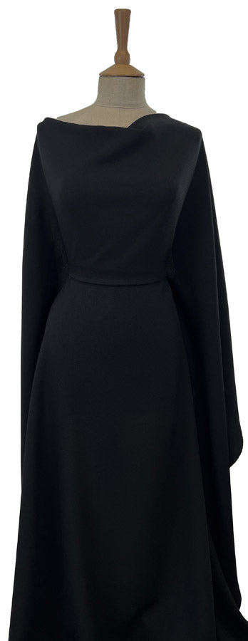 Uniformly Plain Black Crepe Dress Fabric Mannequin