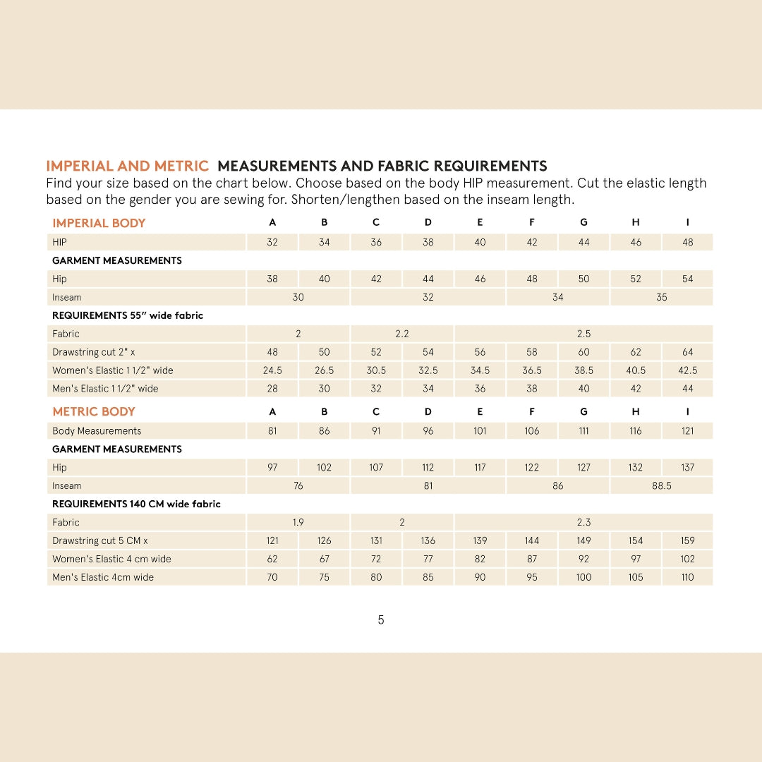 Wardrobe By Me - Unisex Pyjama Pants Pattern