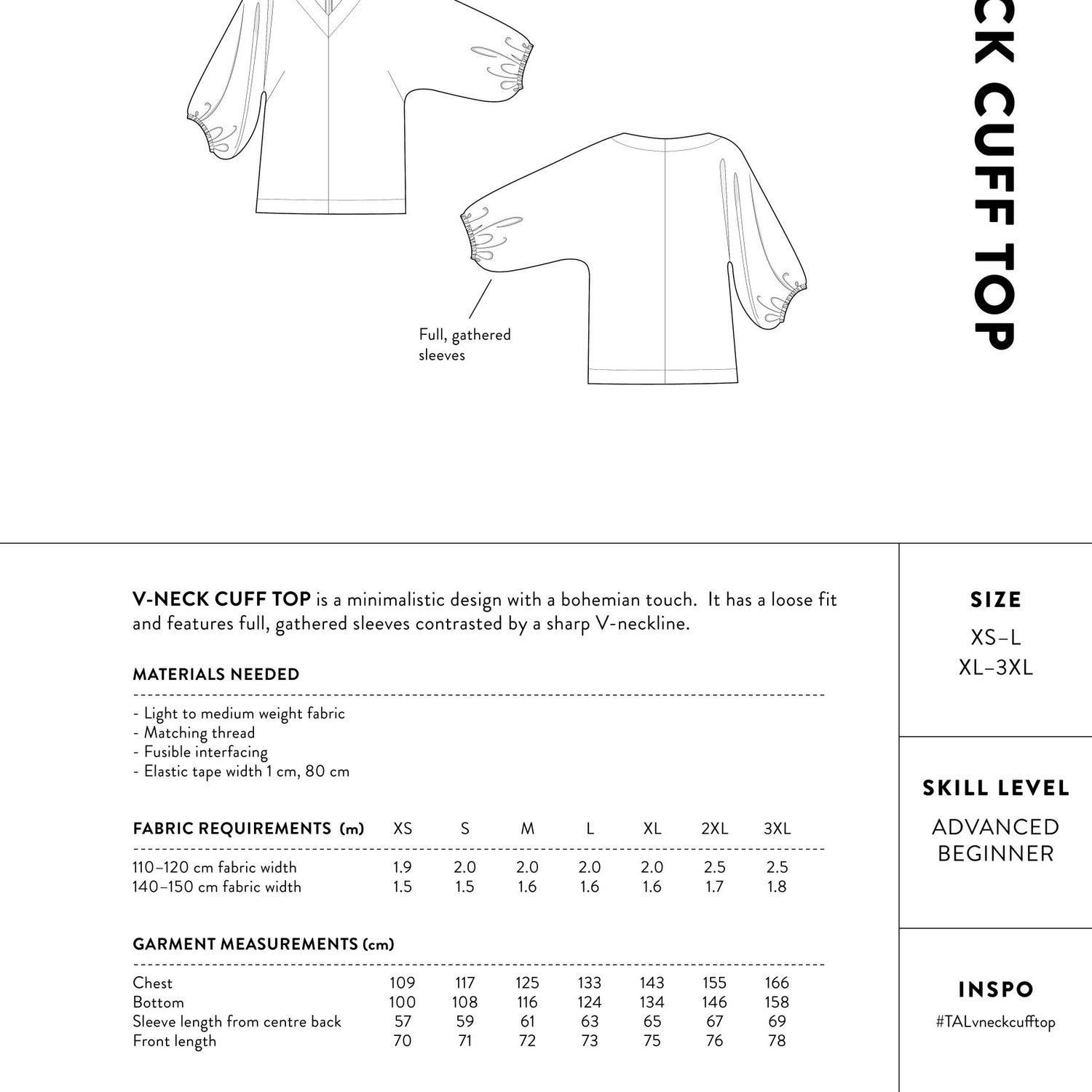 The Assembly Line - V-Neck Cuff Top Pattern