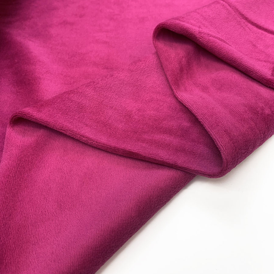 Velour Cotton Poly Fabric Serena Hmagenta Fold