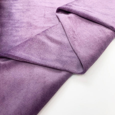 Velour Cotton Poly Fabric Serena Lavender Fold