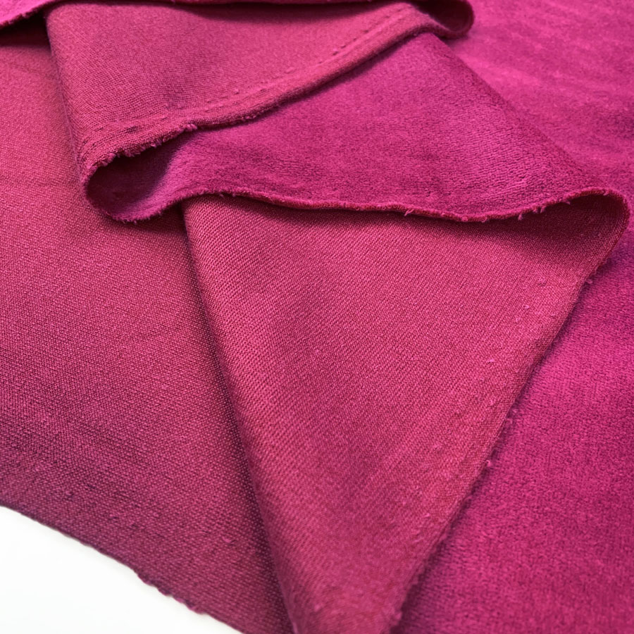 Velour Cotton Poly Fabric Serena Magenta Reverse Fold